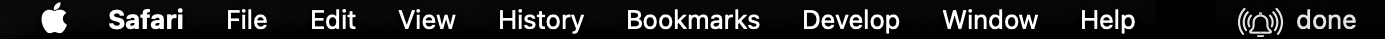macOS menu bar with the Quick Timer bell showing a finished timer labelled done